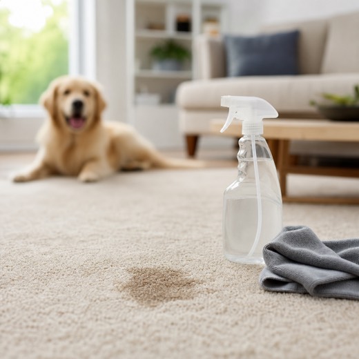 pet odor cleaner in a tidy home