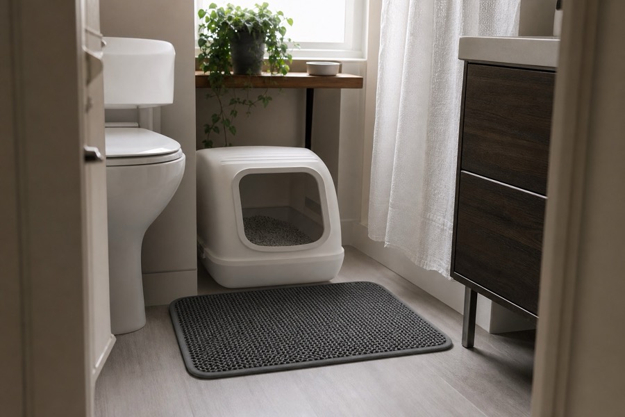cat litter box setup
