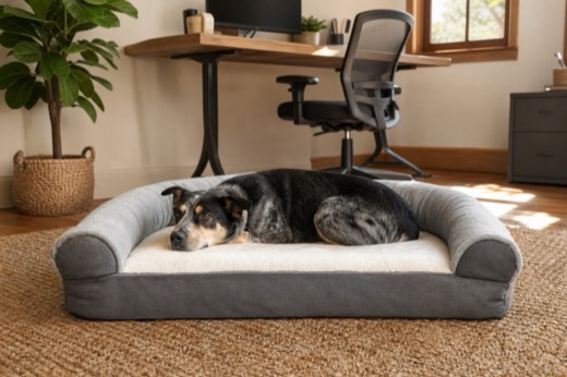 dog bed shopping scene